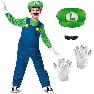 Nintendo Super Mario Brothers Boys Luigi Deluxe Costume (M (7-8))