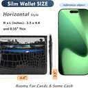 Slim Wallet Minimalist Front Pocket RFID Blocking Men and Women Leather Wallets (Black-Crocodile)