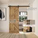 72/6FT Sliding Barn Door Hardware Kit with Adjustable U Shape Barn Door Floor Guide, Wall Mount Rail, Splicing Track Kit (Door not Included)