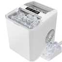 Sweetcrispy Countertop Ice Maker - 9 Cubes in 6 Mins, 26lbs/24Hrs, 2-Size Bullet Ice, Self-Cleaning Portable Ice Machine with Quiet Operation for Home Office Camping, White