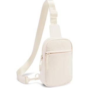 CHOLISS Small Sling Bag for Women and Men, Crossbody Bags Trendy Fanny Packs Chest Bag with Extended Strap (A02 Ivory)