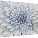 SYGALLERIER Floral Canvas Wall Art with Textured Modern Abstract White Flower Paintings Aesthetic Pictures Artwork for Living Room Bedroom Bathroom Decor (40L" x 30W")