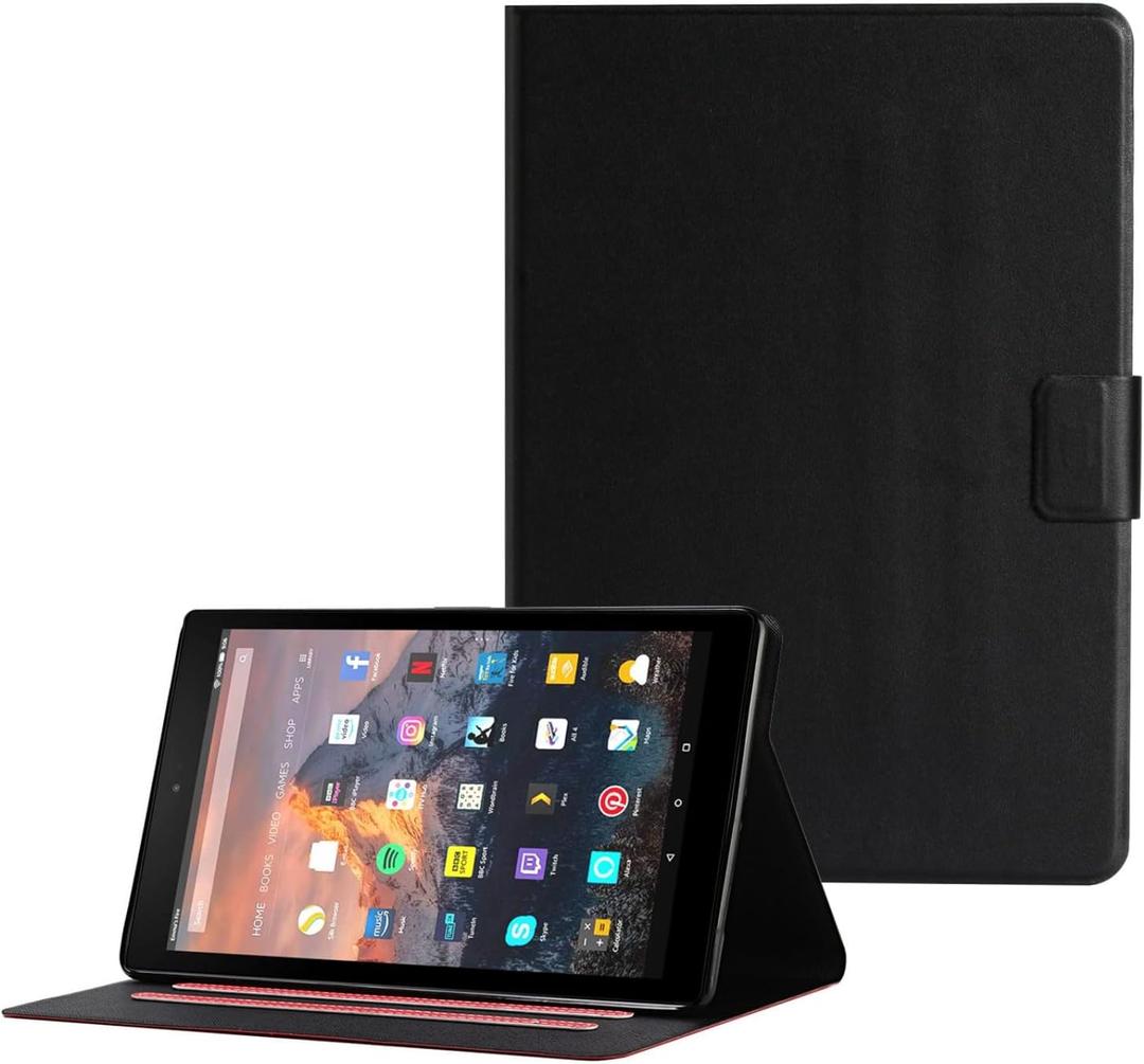 DTangLsm for Amazon Fire HD 10 Tablet Case (Previous 9th / 7th / 5th Generation, 2019/2017/2015 Release) 10.1" Premium PU Leather Stand Cover for Kindle Fire HD 10 Case, AutoWake/Sleep, Black