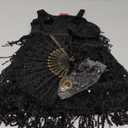 ReliBeauty Roaring 20s Girls Flapper Dress 1920s Costume with Headband and Bag (7-8/130, Black)