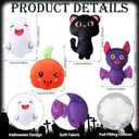Soulchen 24 Pcs Halloween Plush Bulk Halloween Kawaii Stuffed Animals Bulk Pumpkin Ghost Bat Black Color Cat Plush Toys for Gifts Party Decorations Prizes Candy Bags