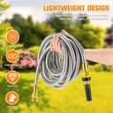 Rosy Earth Garden Hose 100 FT, Heavy Duty 304 Stainless Steel Flexible Water Hose, No-Kink, No Bite, Expandable Water Hose for Yard, RV, Car