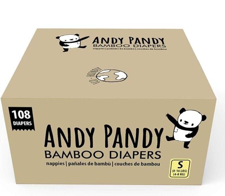 Andy Pandy Disposable Diapers Size S White, 8-16 lbs, 108 Count