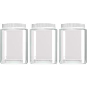 Silicook Clear Plastic Jar, Set of 3 - Square Shaped, Transparent, Food Storage Container, Kitchen & Household Organization for Dry goods, Spices, Vegetables, Ingredients and More (M)