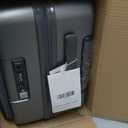 Expandable 20Inch Carry On Luggage Airline Approved - Front Pocket Hardside Travel Suitcase Unbreakable -with Cup Holder,USB Charge,Side Pothook, 360Spinner Wheels, TSA Lock-Grey