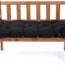 Indoor Outdoor Bench Cushion, Waterproof Swing Cushion Seat Chair Replacement Pads Pillow for Lounger Garden Furniture Patio Metal Wooden (Black, 47x20IN)