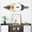 Elegant Housewarming Gift: 38x14 Inch Modern Decorative Wall Clock, Large Silent Non-Ticking Battery Operated Analog Clocks for Living Room, Bedroom, Entryway