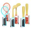 [Fit For switch1/2] 6 in 1 Sports Games Accessories Bundle Set for Nintendo Switch2/Switch1/Switch OLED controller, Family sport party kit for Joycon1/2 with Tennis Rackets, Golf Clubs, Baseball Bat