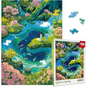 GIVEITALL Jigsaw Puzzle 1000 Pieces for Adults Challenging Gifts, Spring | Large Piece, High Difficulty Challenge, Home Wall Decoration, Family Activity Gift for Adults & Kids