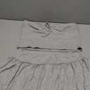 Women 2 Piece Mini Skirt Set Y2K Off Shoulder Tube Tops Ruffle Pleated Mini Skirts Night Party Outfit Set
(Large, Light Grey)