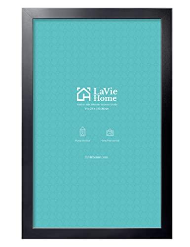 LaVie Home 14 x 24 Picture Frame, 24x14 Poster Frame with High Definition Plexiglass, Horizontal or Vertical Wall Gallery Poster Frames Suitable for Photos, Artworks, Posters,Puzzle, Black 1pc