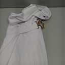 CHICME Women's V-Neck Half Sleeve Ruched Jumpsuit Casual Flowy Wide Leg Pants One Piece Jumpsuit Small, White