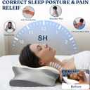 Ergonomic Cervical Neck Pillow for Neck Pain Relief, Side Sleeper Pillow, Orthopedic Pillow, Sleep Apnea Pillow, Cooling Cervical Neck Pillow, Butterfly Contour Pillow with Silk Cover & Travel Bag