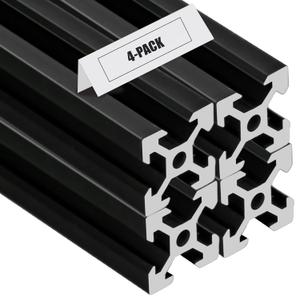 2020 V Aluminum Extrusion, 4PCS 800mm European Standard Anodized Extruded Aluminum Profile Extrusion Linear Rail for 3D Printer and CNC Machine DIY Projects- Black
