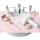 Bathroom Sink Cover for Counter Space, Heat Resistant Silicone Mat & Makeup Mat for Your Beauty Routine, Small Bathroom Space Saver Sink Cover for Makeup (Rose Pink, 22 x 2 x 2 Inches)