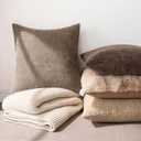 MIULEE Pack of 2 Decorative Throw Pillow Covers Soft Chenille Throw Pillows Solid Neutral Farmhouse Textured Cushion Covers for Couch Sofa Bedroom Living Room 18x18 Inch, Taupe Grey