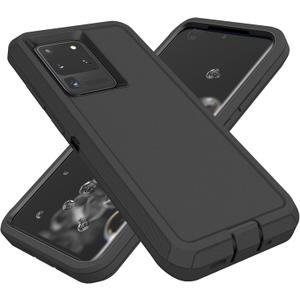for Samsung Galaxy S20 Ultra Case, Heavy Duty Protective Case Dustproof Shockproof Drop Protection, 3 in 1 Rugged Cover for Samsung Galaxy S20 Ultra 6.9 inch (Black)