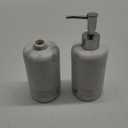 2pcs/Set Hand Soap Dispenser Sets - 10.8oz Refillable Resin Liquid Soap Dispensers with Rust-Proof Pump for Bathroom Countertop or Kitchen, Marble White