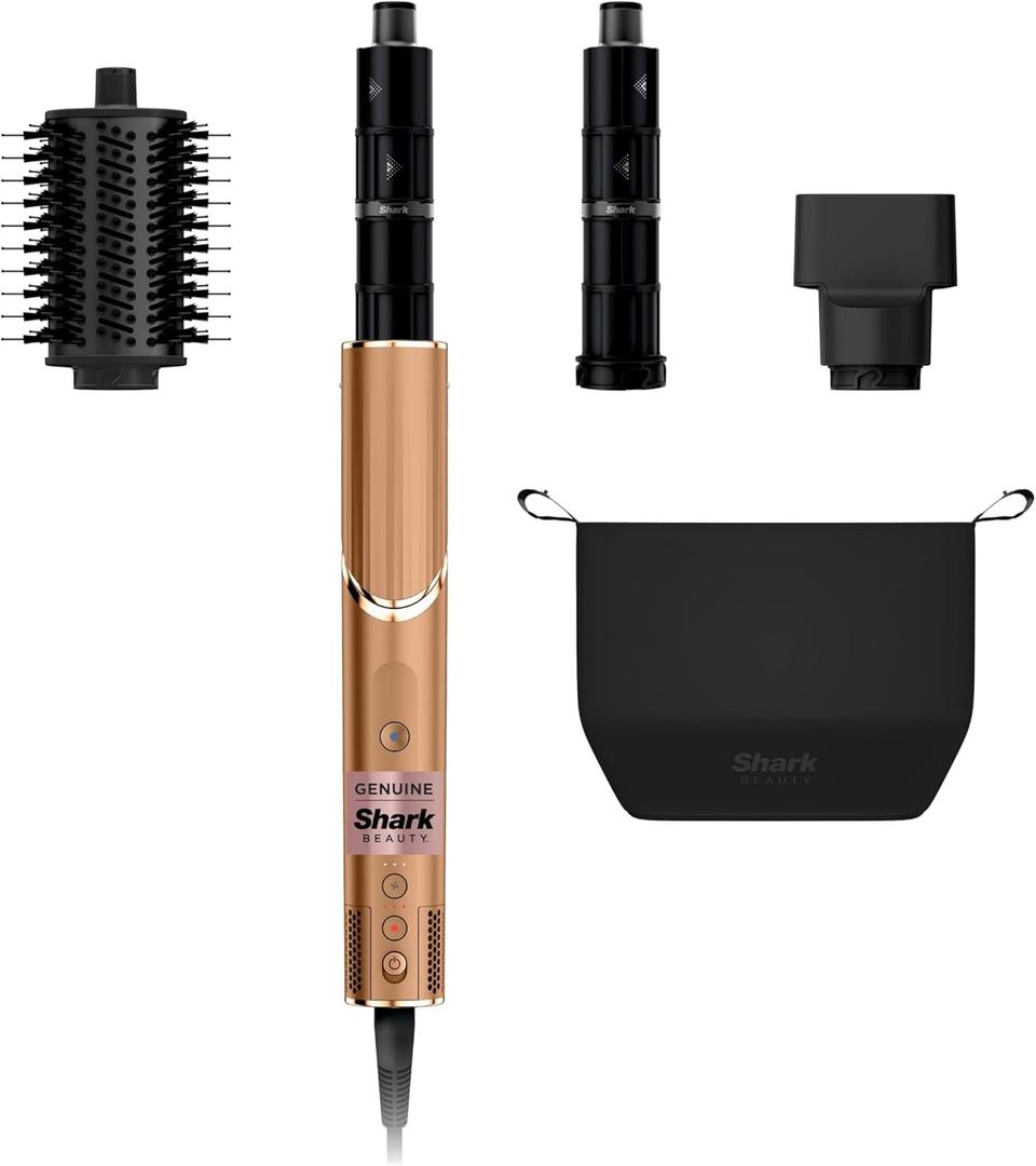 Shark FlexStyle (Special Edition) | Air Styling & Drying System | Powerful Hair Dryer Brush & Multi-Styler | Auto-Wrap Curlers, Oval Brush, Concentrator, & Storage Bag Included | Copper | HD433CP