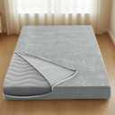 H.VERSAILTEX Twin Size Armless Futon Mattress Covers for Traditional Japanese Futon Mattress Soft Mixed-Color Chenille Couch Slipcovers Floor Mats Sofa Protector Zippered Sleeper Sofa Cover,Dove