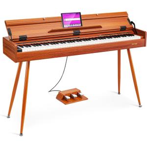 Vangoa Digital Piano 88 Keys Weighted Hammer Action Home Full size Digital Piano Keyboard for Adult Beginner with Furniture Stand, Flip Key Cover (black accessories, black accessories)