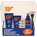 Dollar Shave Club Ultimate Set | 4 Swift Rinse Refill Cartridges, 1 Handle, 1 Prep Scrub 3 oz, 1 Shave Cream 6 oz, 1 Post Shave Dew 3.4 oz (5 Count (Pack of 1), Silver)