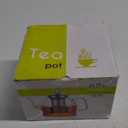 HIWARE 1000ml Glass Teapot with Removable Infuser, Stovetop Safe Tea Kettle, Blooming and Loose Leaf Tea Maker Set (33 oz)