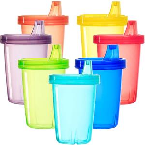 Youngever 7 Pack Kids Sippy Cups - 7 Assorted Color Sippy Cups for Infant, Toddler