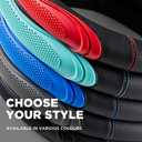 Road Comforts Car Steering Wheel Cover - Microfiber Leather Steering Wheel Wrap Sports 14.5-15 Inch Steering Wheel Cover Non-Slip for Men Women Grey Color