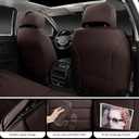 Brown Car Seat Covers Full Set, Universal Faux Leather Seat Covers for Cars 5 Seats, Waterproof Leather Car Seat Covers, Comfortable Automotive Seat Covers for Most Sedans Trucks SUVs