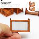 Yardwe Miniature Wooden Basket Dollhouse Accessories Hollow Wire Frame Storage Model 1.25 Inch for Dollhouse D Cor and Display, 3.2x4.5x2.7cm