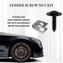 2 x 10 Sets Fender Liner Clips Splash Shield Screw Nut Kit Compatible with Honda Acura BMW 90308-SB2-013 90114-SE0-000 (Black)