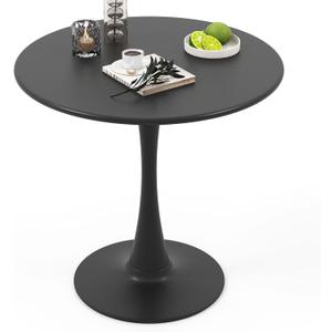 Giantex Black Round Dining Table, 32" Modern Tulip Kitchen Table w/ 0.9 Thickened Tabletop & Sturdy Metal Pedestal, Mid-Century Leisure Table for Small Places, Dining Room, Living Room, Cafe