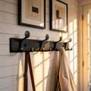 SKOLOO 12 Hooks Wall Mounted Coat Rack, 24 Inch Modern Coat Hanger for Entryway, Bathroom, Garage, Lightweight with 16 Inch Stud Spacing Design, Matte Black