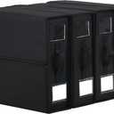 Bed Sheet Organizer 4 Pack Foldable Linen Closet Organizers and Storage (Queen & King Size) Fabric Container Boxes with Clear Window and Handle for Blanket Comforter Pillow, Black