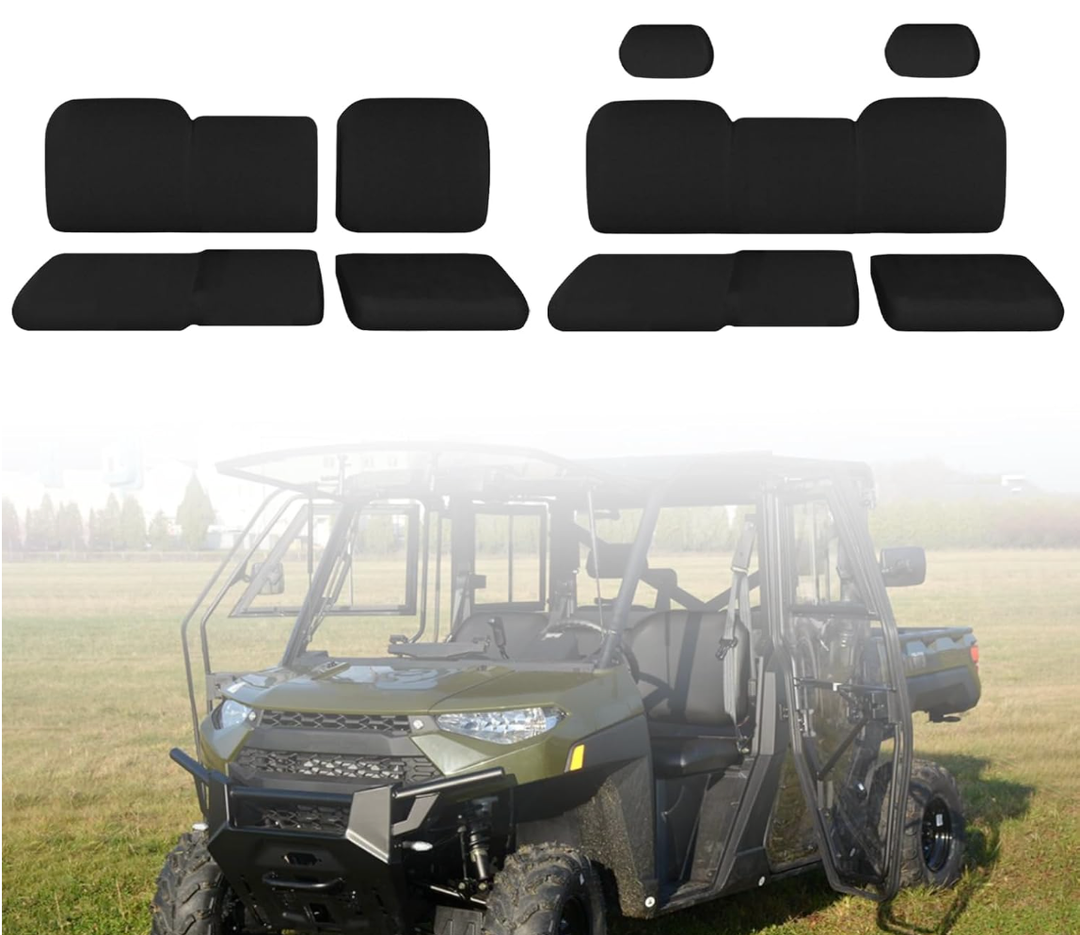 Ranger 1000 Seat Covers with Headrest Covers - Waterproof PU Coatin Compatible with Polaris Ranger Crew XP 1000 2017-2021, Compatible with Ranger Crew 1000 Premium 2020-2025