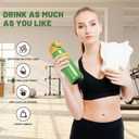 20 oz Insulated Water Bottle With Straw, Stainless Steel Sports Water Bottle Wide Mouth for Sports, Gym or Office, BPA-Free Keep Cold 24H Hot 12H (Green)