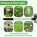 Weeding Puller Tool 8 Tooth, Manual Weed Rake Weeder Remover Tool Gardening, Dandelion Gardenia Uprooting Tool for Yard, Lawn, Patio and Garden