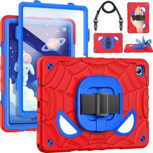 Grifobes Case for Samsung Galaxy Tab A11+ / A9+ Plus 11 inch 2026/2024, Full Body Protection with Screen Protector/Rotating Stand, Hand/Shoulder Strap for 11 Tablet Cover Red+Blue