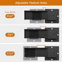 7.5" Flip Gate Latch Lock with Padlock Hole 1Pack, 4mm Heavy Duty Carbon Steel Adjustable Latch for Sliding Doors, Outdoor Gates, Wooden Fences, Barn Door, Shed, Vinyl Fence, Garage, Yard