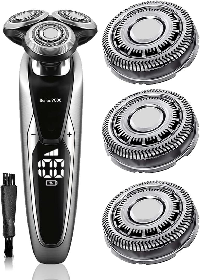 3-Pack SH90 Replacement Head Compatible with Philips Norelco Series 9000(S9xxx) /8000(S8xxx), New Upgraded SH90 Compatibility Double Blades Fits for Norelco 9000 Replacement Heads