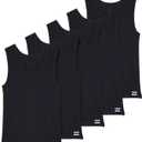 Billabong Mens Undershirts 5 Pack Lightweight Tank Tops for Men Classic Ribbed Cotton (Large, Black)