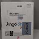 Black Round Toilet Seat Natural Wood Toilet Seat with Zinc Alloy Hinges, Easy to Install also Easy to Clean, Scratch Resistant Toilet Seat by Angol Shiold (Round, Black)