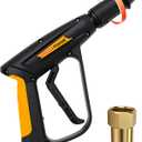 Pressure Washer Gun 3000PSI with Spray Nozzle Adjustable and M22 14mm/15mm Fitting, Electric Power Washer Gun for Garden Yard Cleaning Car Wash