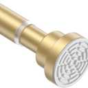 Gold Shower Curtain Rod 30 To 76 Inch(2.6-6.4ft) Tension Curtains Rods No Drilling Shower Rods For Bathroom Tension Rods Adjustable Spring Loaded Curtain Rods 7/8" Diameter