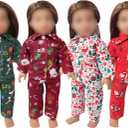 18Inch Doll Clothes for 18' Girl Dolls - Christmas Pajamas Set for 18 inch Dolls(Green)